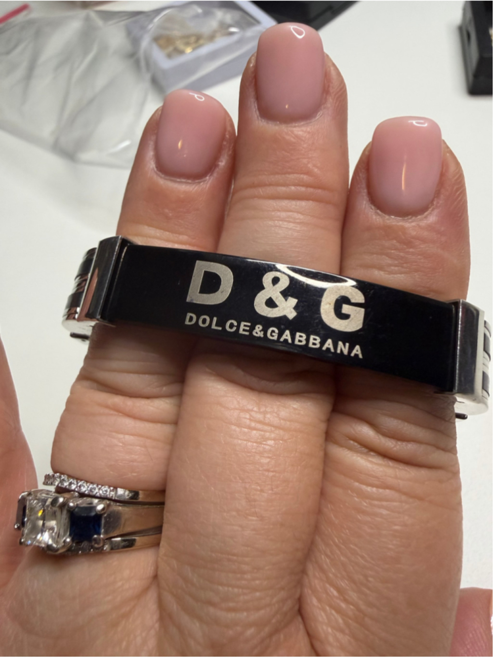 Women's Dolce & Gabbana Black & Silver Bracelet, One Size
